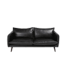 Black Vintage 2-Seater Leather Sofa